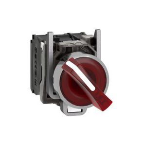 Keuzeschakelaar Verlicht 2 standen 22mm 240V 1NO + 1NC Rood