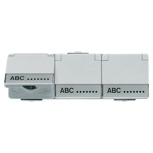 Wandcontactdoos WG600 3-voudig m.R/A tekstvast&onderk.