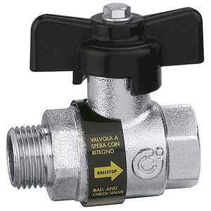 kogelafsluiter met ingeb. keerklep 1/2"bn.1/2"bt. sanitair
