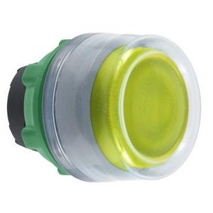 yellow flush pushbutton head with clear boot cp grey