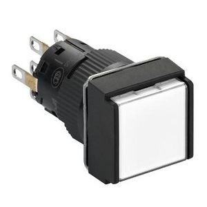 Drukknop Vierkant Verlicht Verzonken 16mm 24V 2 OC Wit VVE=5