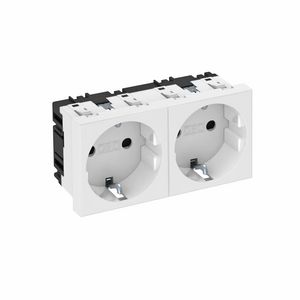 Contactdoos 2-vdg 0gr 250V 10/16A carbonaat puur wit