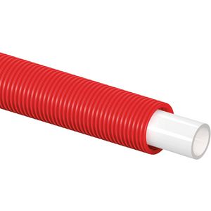 Rol a 50m. Kunststof buis Radi Pipe 16x2,0mm mantel rood