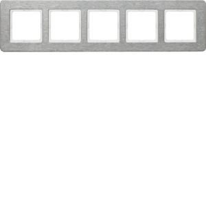 Afdekraam 5-v berker Q.7 edelstaal geborsteld hor.