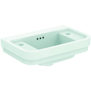 fontein 50x32x18cm met kraangatt. l. + r. met overloop wit E251701