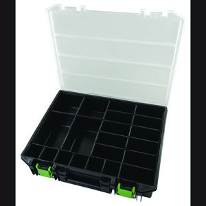 Assortinentsdoos met metalen sluiting met losse inzet bakjes