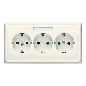 Wandcontactdoos wit 3-voudig m.tekstvastv.wandgoot CD500