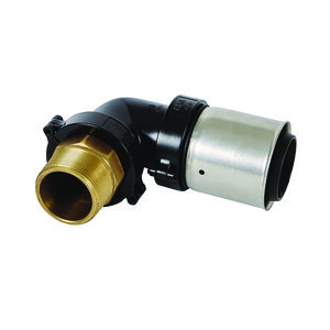 Puntknie 90° 5PK persaansluiting 75x2"bu. messing