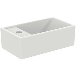 fontein 37x21cm m kraangat links z. overloop slk white E2113