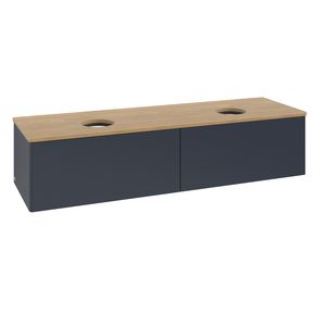 Wastafelonderkast Antao 1600x360x500mm Mid.Blue Matt Lacquer K39011HG