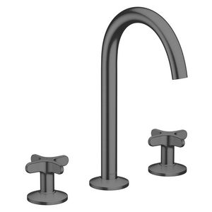 Wastafelmengkraan AXOR One 3-gats 170 en PO afvoer Brushed Black Chrome