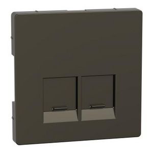 Centraalplaat RJ45 Actassi 2-voudig Mocca metallic Systeem D