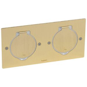 Vloerdoos platinum 2x2 modulen rechthoekig brons IP44 IK08