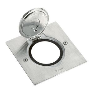 Houder vloercontactdoos vierkant RVS IP44 IK08