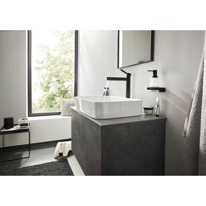 Finoris 1-hendel wastafelmengkraan 260 mat zwart highriser sprong 208mm incl. push-open plug 1.1/4"