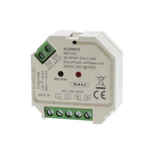 Dimmer inbouw Dali fase afsnijding 1-200W LED puls DALI Klemko