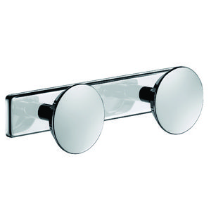 Kapstokhaak dubbel 2x 65mm RVS glans