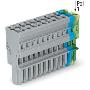 1-draads female steker CAGE CLAMP 4mm² groen-geel/bl VVE=20