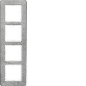 Afdekraam 4-v berker Q.7 edelstaal geborsteld vert.