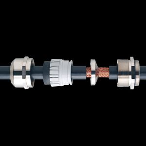 EMC-wartel, mess. vernikkeld M25x1,5 doorlaat 9-17mm scherm 7,5-13,5mm l.tap (EMSKV-L25EMV-S) VVE=50