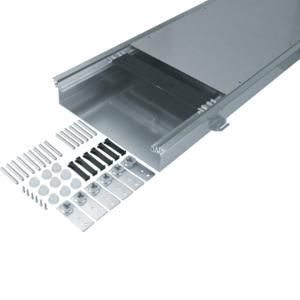 Vloergoot bovenliggend bodembak staal 400x60-100mm VVE=2