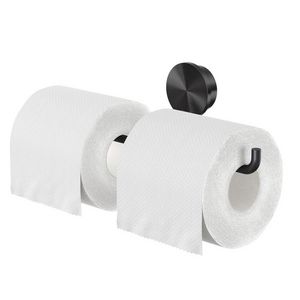 Closetrolhouder dubbel zonder klep metal black OPAL