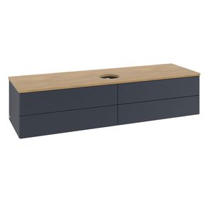 Wastafelonderkast Antao 1600x360x500mm Mid.Blue Matt Lacquer L25111HG