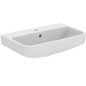 Wastafel I.LIFE-S 60x38cm met kraangat + overloop wit Ideal Plus