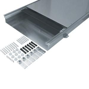 Vloergoot bovenliggend bodembak staal 600x60-100mm VVE=2