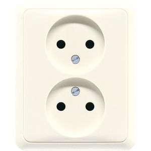 Wandcontactdoos wit 2-voudig m. kinderbeveil. CD500