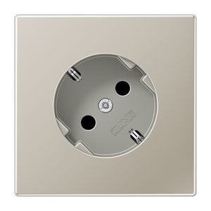 Wandcontactdoos edelstaal met R/A 45gr LS