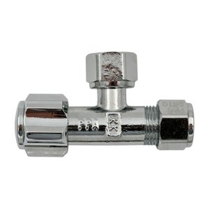 Hoekstopkraan chroom 12mm knel x 3/8"bi. Kiwa VVE=100