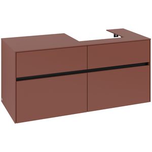 Wastafelonderkast Collaro 1200x548x500mm Wine Red C072B0AH