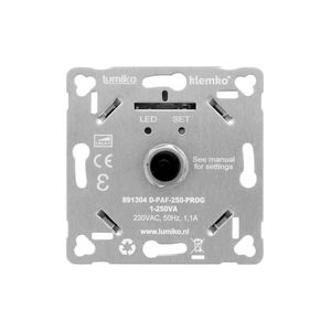 Dimmer 2-draads fase-afsnij inb. digitaal 1-250VA Klemko