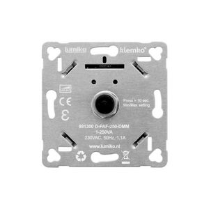 Dimmer 2-draads fase-afsnij inb. digitaal 1-250VA Min+Max Klemko