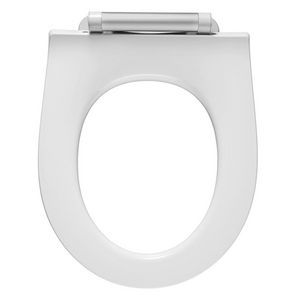 Closetzitting enkel zonder deksel PROJECTA SOLID PRO wit polygiene softclose topfix combischarnier boutlengte 15mm DG4925