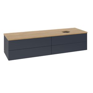 Wastafelonderkast Antao 1600x360x500mm Mid.Blue Matt Lacquer L27011HG
