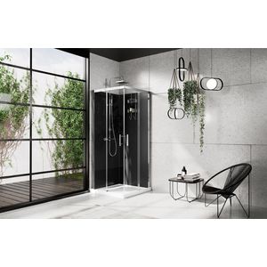 Verdi A 90 ther.meng.douchebak hoog helder glas zwart/grijs