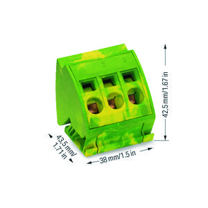 PE-aansluitblok verzamelrails 10x3 CAGE CLAMP groen- VVE=12