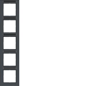 Afdekraam 5-voudig verticaal tekstveld A.1 antraciet