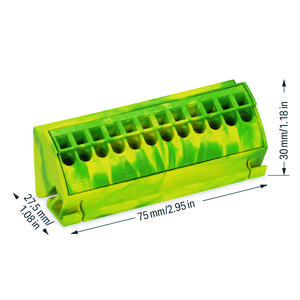 PE-aansluitblok verzamelrails 10x3 Push-in CAGE CLAM VVE=10
