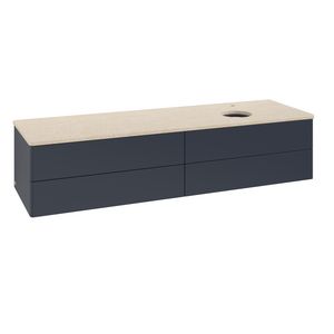 Wastafelonderkast Antao 1600x360x500mm Mid.Blue Matt Lacquer L27053HG