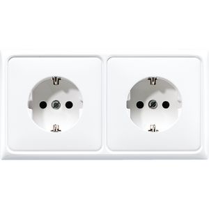 Wandcontactdoos alpin wit 2-voudig voor wandgoot CD500