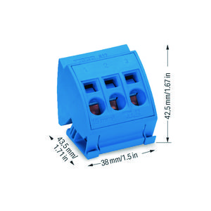Aansluitblok verzamelrails 10x3 z. drukknop blauw VVE=12