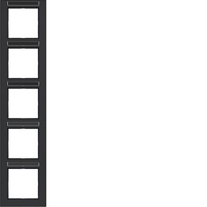 Afdekraam 5-voudig verticaal tekstveld A.1 nachtzwart mat