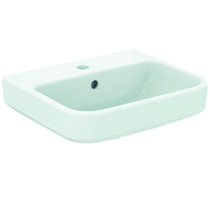 Fontein 450x380x160mm m. 1 kraangat m. overloop gl wit sg i.life b