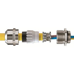 EMC-wartel, messing vernikkeld M25x1,5 doorlaat 13-21mm scherm. 20mm (EMSKV25-32EMV-Z) VVE=25