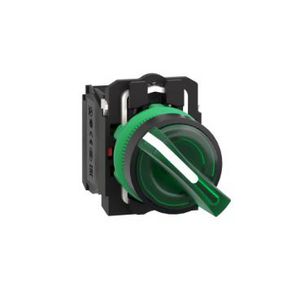 Keuzeschakelaar Verlicht 22mm 2 standen 24V Groen