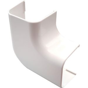Platte bocht 90° 125x75mm wit PVC RAL9010