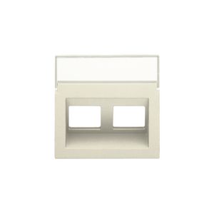 Centraalplaat data 2x RJ schuine uitgang cream